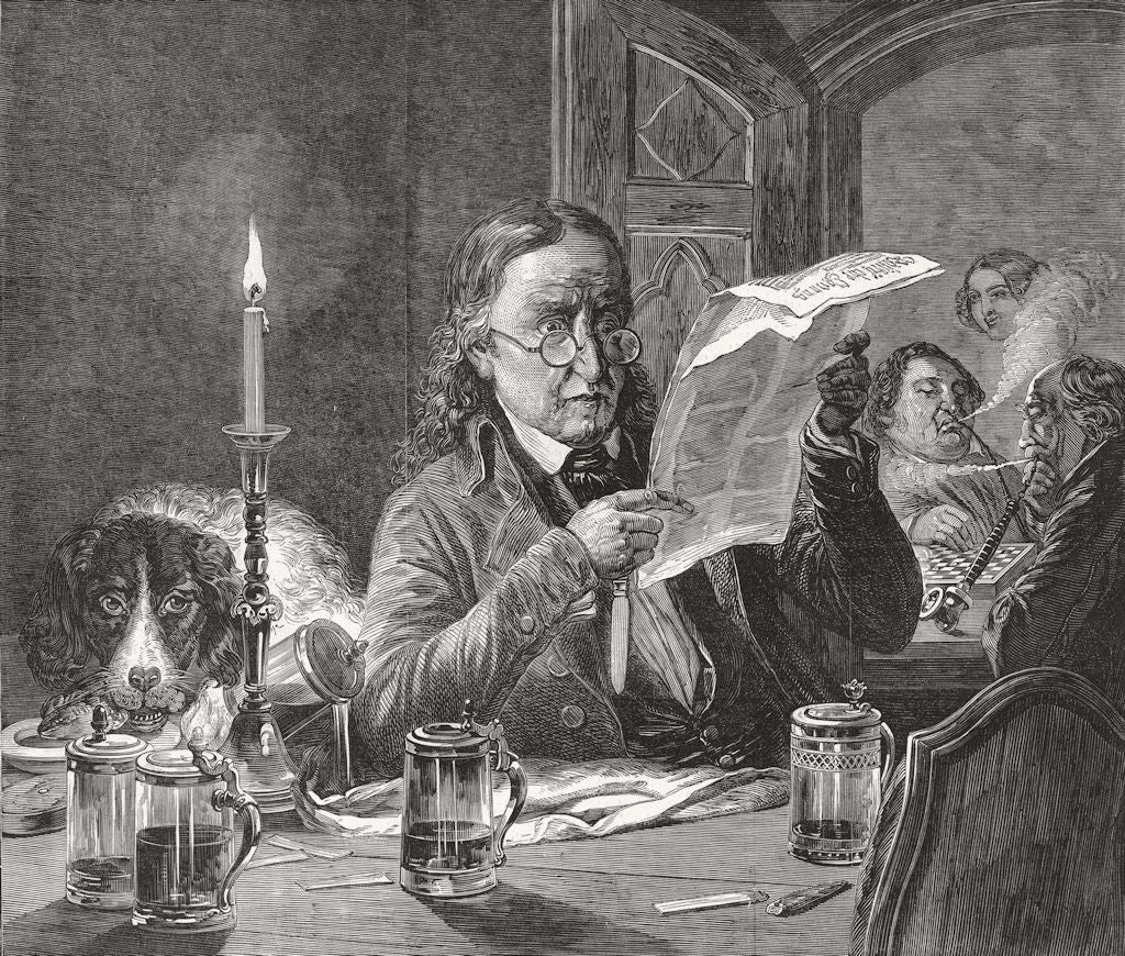 POLITICS. Fine arts. The Politician 1850 old antique vintage print picture